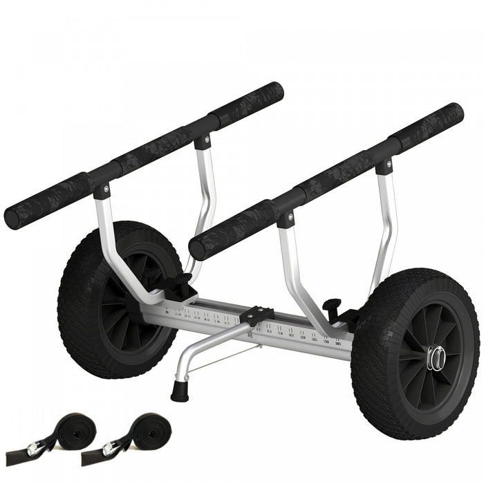 Soozier Kayak Cart with Adjustable Width and Large Wheels, Black