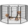 Pawhut 8 Panel Pet Playpen Play Yard Fence Home Diy Heavy-duty Metal Foldable Indoor Outdoor 31\" X 39.25\"