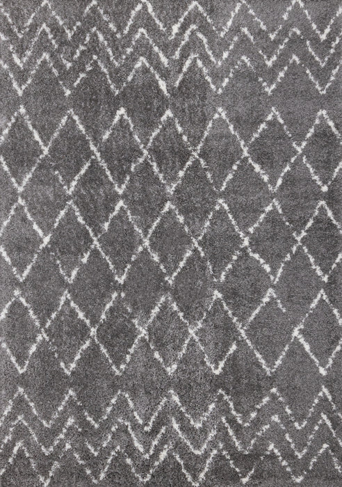 Taylor Grey Cream Rustic Diamond Rug, 5'3\" x 7'7\" Indoor Area Rug