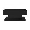 Ethan Lift-Top Coffee Table with LED Lighting and Sliding Extendable Top,Black
