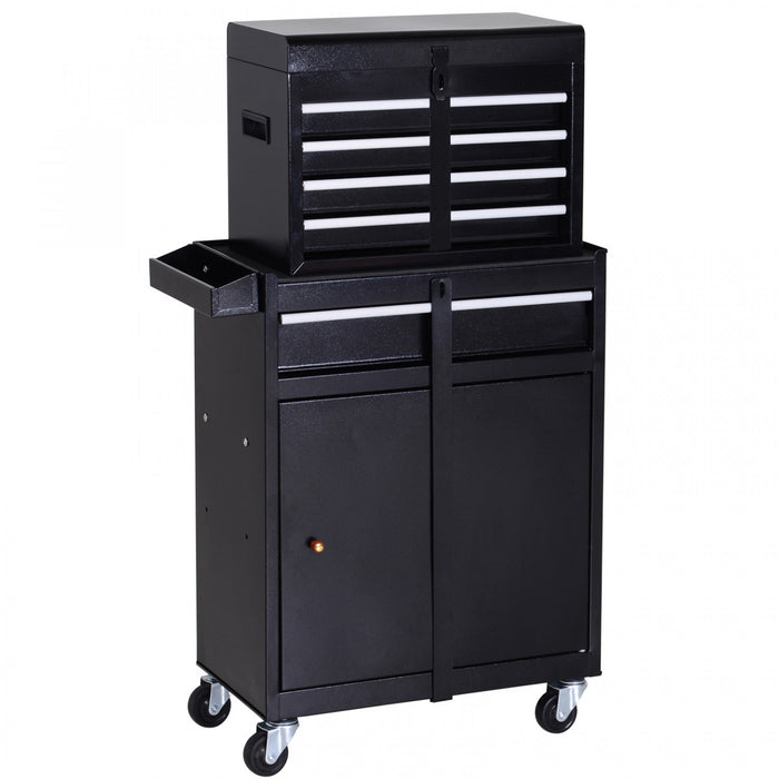 Durhand Rolling Tool Chest With 5 Drawers And Pegboard