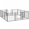 Pawhut Dog Playpen, Heavy-duty Metal Puppy Play Pen, Pet Exercise Fences For Outside And Indoor, Diy Design With Door For Multiple Dogs, 12 Panels, 31.5