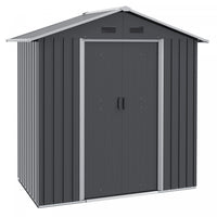 Outsunny 6ft X 4ft Metal Garden Shed, Large Outdoor Shed Storage Building With Double Sliding Doors 