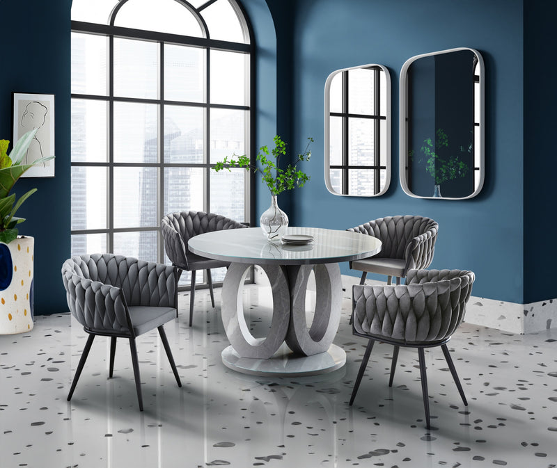 Hildy Accent Dining Arm Chair, Dark Grey Velvet (set of 2) 