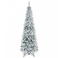 Homcom 6' Downswept Slim Snow Artificial Christmas Tree With Steel Base