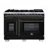 Forno Capriasca 48\" French Door Dual Fuel Range, Black, 6.58 cu. ft. - FFSGS6387-48BLK