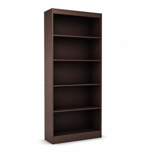 Axess 5-Shelf Bookcase - Chocolate