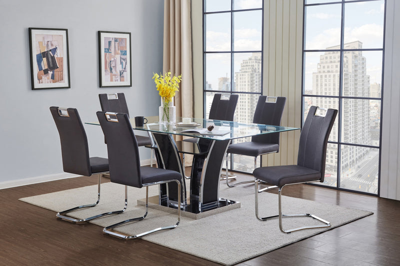 Paladin Dining Chair Grey Fabric (set Of 2)