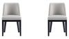 Manhattan Comfort Set of 2 Gansevoort Modern Faux Leather Dining Chairs - Light Grey