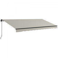 Outsunny 15' X 10' Patio Retractable Awning Sunshade Shelter, Light Grey