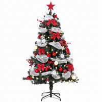 HOMCOM 5ft Prelit Chri stmas Tree Spruce with 8 Modes, 450 Tips, 150 LEDs