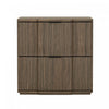Clive Mid-Century Modern 22\" Nightstand in Walnut and Black (2-Drawer)