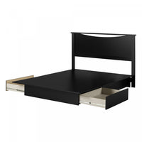 Step One Platform Bed And Headboard Set Pure Black - South Shore Queen Bed