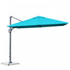 Costway 10x10 ft Patio Offset Cantilever Umbrella Aluminum 360° Rotation Tilt Turquoise