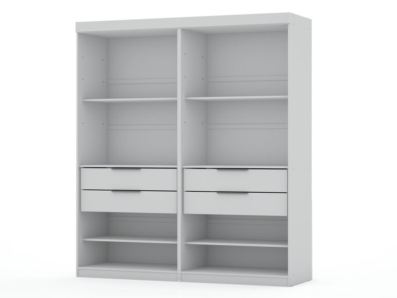 Mulberry Contemporary Modern 36\" Wardrobe Closet in White - Set of 2