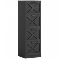 HOMCOM 4 Drawer File Cabinet, Filing Cabinet Fits Letter/A4 Size, Black