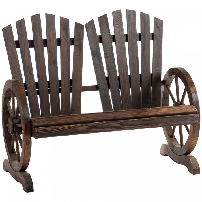 Outsunny Garden Bench, Carbonised Finish