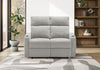 Upholstered 2-Seater Small Reclining Love Seat, 50\" Wide, Light Grey Fabric, Contemporary Recliner