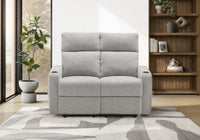 Upholstered 2-Seater Small Reclining Love Seat, 50