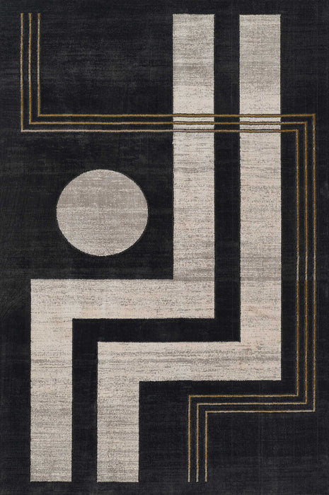 Erisa Contemporary 8'11\" x 12'6\" Area Rug in Grey Indoor Area Rug