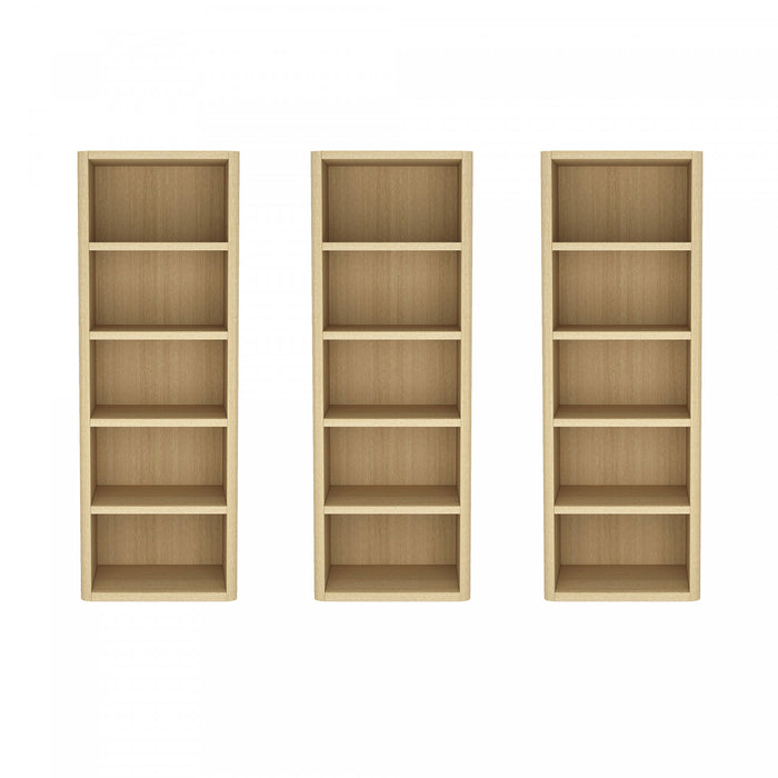 Rivington Modern 28\" Open Bookcase in Natural Oak - Set of 3
