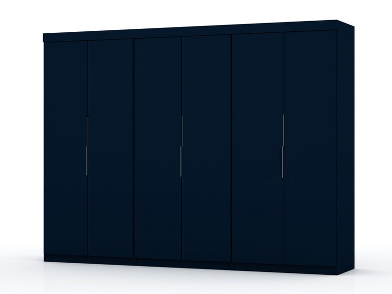 Mulberry Contemporary Modern 13-Piece Wardrobe Closet in Midnight Blue
