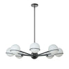 Dainolite Sofia 8 Light Chandelier Matte Black White Opal Glass Lamp