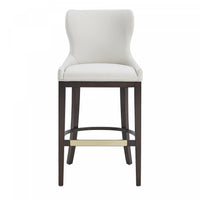 Blair Modern Wood Upholstered Barstool in White 