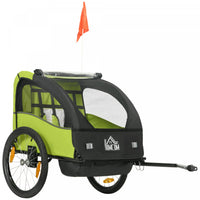 Aosom 2-Seat Bike Trailer for Kids, Baby Bicycle Trailer with Storage Bag, 5-Point Harness, 20