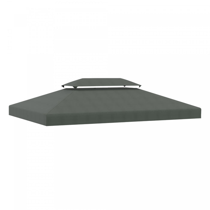 Outsunny 13.1' X 9.8' Gazebo Replacement Canopy 2 Tier Top Uv Cover Pavilion Garden Patio Outdoor, Deep Grey (top Only)