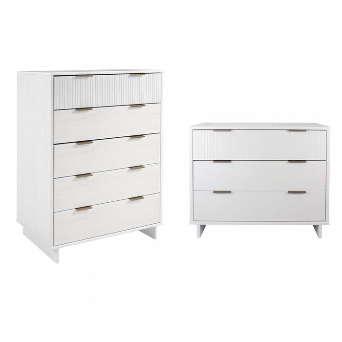 Granville Modern 2-Piece Dresser Set in White