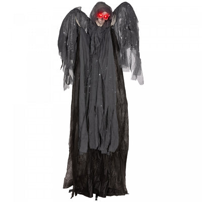 Homcom Winged Grim Reaper Animatronic Prop W/ Light Up Eyes, For Party|Homcom Faucheuse Ailee Animatronique Avec Yeux Lumineux, Pour Halloween