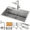 MultiSINK 33 in. Dual Mounted 3-Level Workstation Kitchen Sink, Faucet, Glass Rinser,Stainless Steel -D-XP30 Laundry Combo