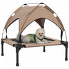 Pawhut Elevated Dog Bed With Canopy, Cooling Dog Cot Bed For Camping, Portable Raised Pet Cot With Washable Breathable Mesh, For Indoor Outdoor, S & M Dogs, 30\" X 24\" X 27\", Coffee