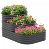 Outsunny 3-tier Raised Garden Bed Kit, 5.2x3.6x2.7ft Outdoor Galvanized Planter Box With Safety Edging For Vegetables, Flowers, Fruits And Herbs, Dark Grey