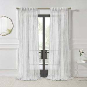 Habitat Paloma Apricot Sheer Dual Header Curtain Panel - 52 x 84