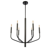 Dainolite Eleanor 6 Light Chandelier Matte Black Lamp