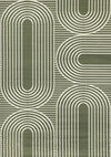Forte Green White Modern Geometric Arches Area Rug - 7'9\" x 10'6\"