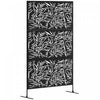 Outsunny Metal Outdoor Privacy Screen, Freestanding Outdoor Divider