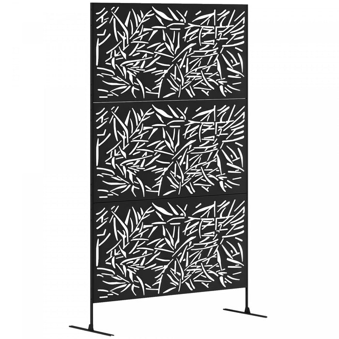 Outsunny Metal Outdoor Privacy Screen, Freestanding Outdoor Divider
