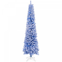 Homcom Snow Flocked Pencil Christmas Tree Slim Artificial Christmas Tree