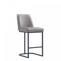 Serena Modern Metal Upholstered Counter Stool in Taupe Bar Stool
