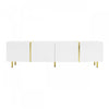 Frances Modern Tv Stand With 4 Doors,high-gloss White Tv Stand