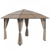 Outsunny 10 X 10ft Hardtop Gazebo With uv60+ Polycarbonate Roof & Curtains