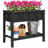 Outsunny Wooden Raised Planter Box, Flower Bed, 34\" X 18\" X 30\", Black