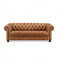 Hydeline York Leather Sofa - Brown 