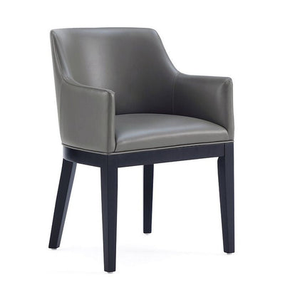 Manhattan Comfort Gansevoort Modern Faux Leather Dining Chair - Pebble Grey|Chaise de salle à manger moderne Gansevoort de Manhattan Comfort en similicuir - gris galet