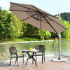 Costway 11ft Patio Offset Umbrella Cantilever Rotation Aluminum Tilt Cross Base Coffee