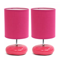 Simple Designs Stonies 2-Piece Table Lamp Set - Pink