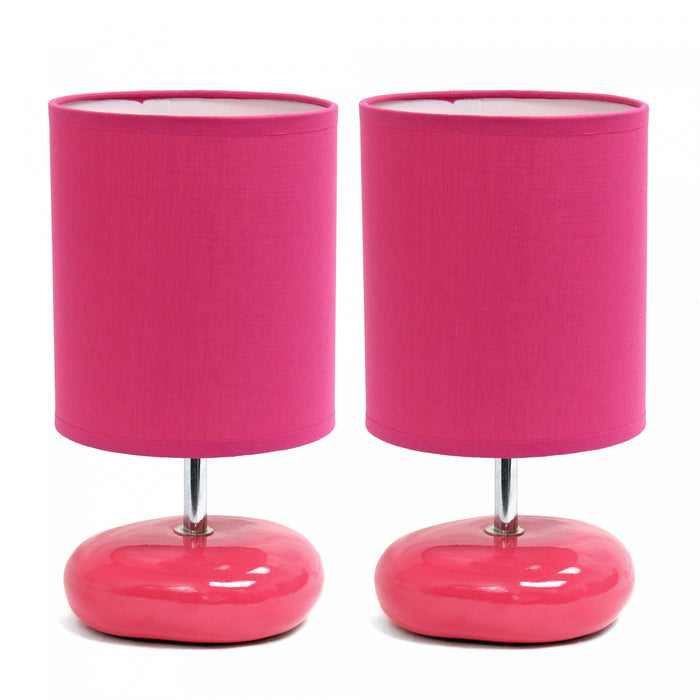 Simple Designs Stonies 2-Piece Table Lamp Set - Pink